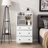 Modern Storage Dresser with Anti-toppling Device-White