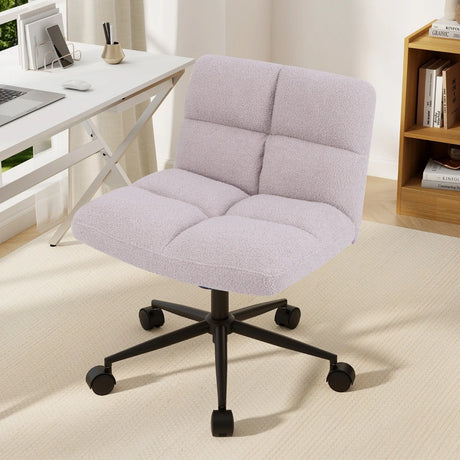 Modern Cross Legged Swivel Task Chair with Wheels-Grey