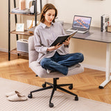 Modern Cross Legged Swivel Task Chair with Wheels-Grey