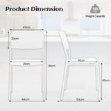 Modern Dining Chairs Set of 4 with Tilted Backrest and Sturdy Metal Legs-White