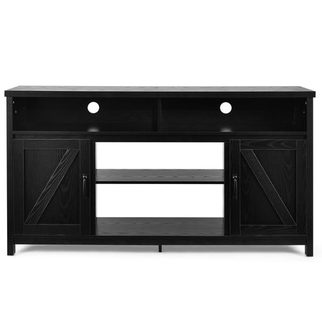 59 Inch TV Stand Media Center Console Cabinet with Barn Door for TV's 65 Inch-Black