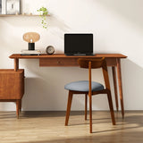 Mid-Century Modern Kitchen Chairs with Rubber Wood Frame and Padded Seat-Walunt