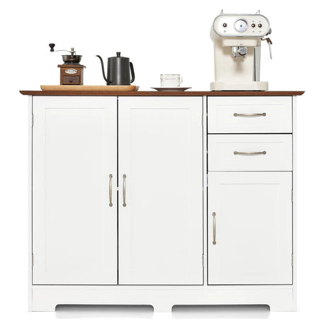 Sideboard with worktop &amp; doors &amp; drawers &amp; adjustable shelves kitchen cabinet white