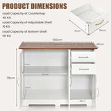 Sideboard with worktop &amp; doors &amp; drawers &amp; adjustable shelves kitchen cabinet white