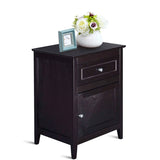 2-Tier Accent Table with Spacious Tabletop-Dark Brown