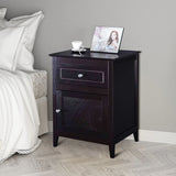 2-Tier Accent Table with Spacious Tabletop-Dark Brown