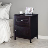 2-Tier Accent Table with Spacious Tabletop-Dark Brown
