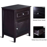 2-Tier Accent Table with Spacious Tabletop-Dark Brown
