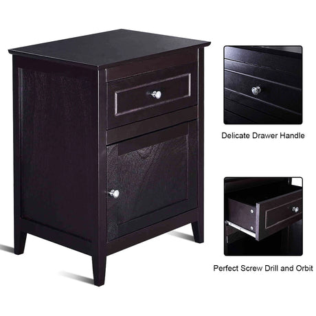 2-Tier Accent Table with Spacious Tabletop-Dark Brown