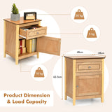 2-Tier Accent Table with Spacious Tabletop-Natural