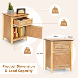 2-Tier Accent Table with Spacious Tabletop-Natural