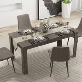 63 Inch Rectangular Modern Dining Kitchen Table-Gray