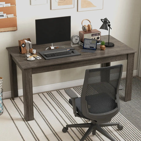 63 Inch Rectangular Modern Dining Kitchen Table-Gray