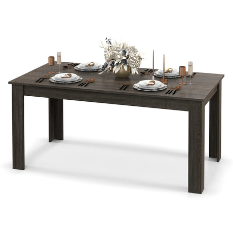 63 Inch Rectangular Modern Dining Kitchen Table-Gray