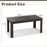 63 Inch Rectangular Modern Dining Kitchen Table-Gray