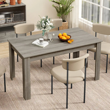 160 CM Modern Dining Table with Sturdy L-shaped Legs-Natural
