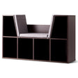 Modern Storage Organizer Cabinet with Seat Cushion-Dark Brown