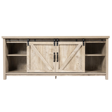 Wooden TV Stand for 65 Television with 2 Cabinets