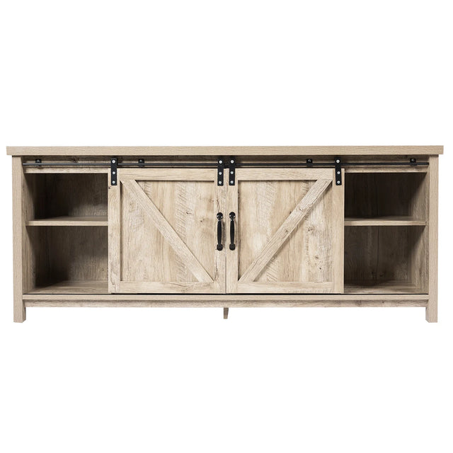 Wooden TV Stand for 65 Television with 2 Cabinets
