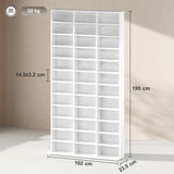HOMCOM CD Storage Unit with Adjustable Shelves, 102 x 195 cm, Marble Effect