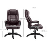 Vinsetto High Back Executive Office Chair 6- Point Vibration Massage Extra Padded Swivel Ergonomic Tilt Desk Seat, Brown