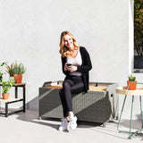 Outsunny 130 L Rattan Garden Storage Box, with Seat - Grey