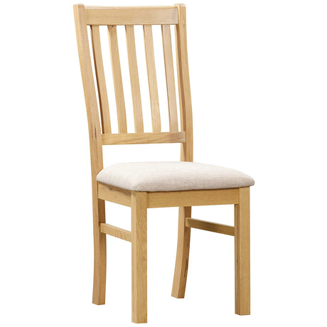 Slatted Chair with Fabric Seat Pad