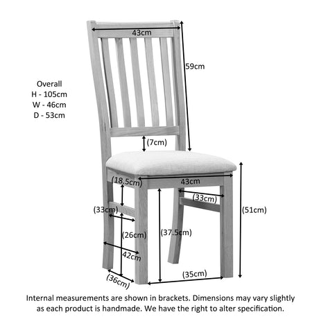 Slatted Chair with Fabric Seat Pad