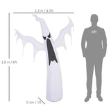 HOMCOM 6FT 1.8m LED Halloween Inflatable Decoration Floating Ghost Scary Party Outdoors Yard Lawn