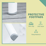 Outsunny Garden Side Table Plastic Outdoor Square Coffee End Table for Drink Snack, White