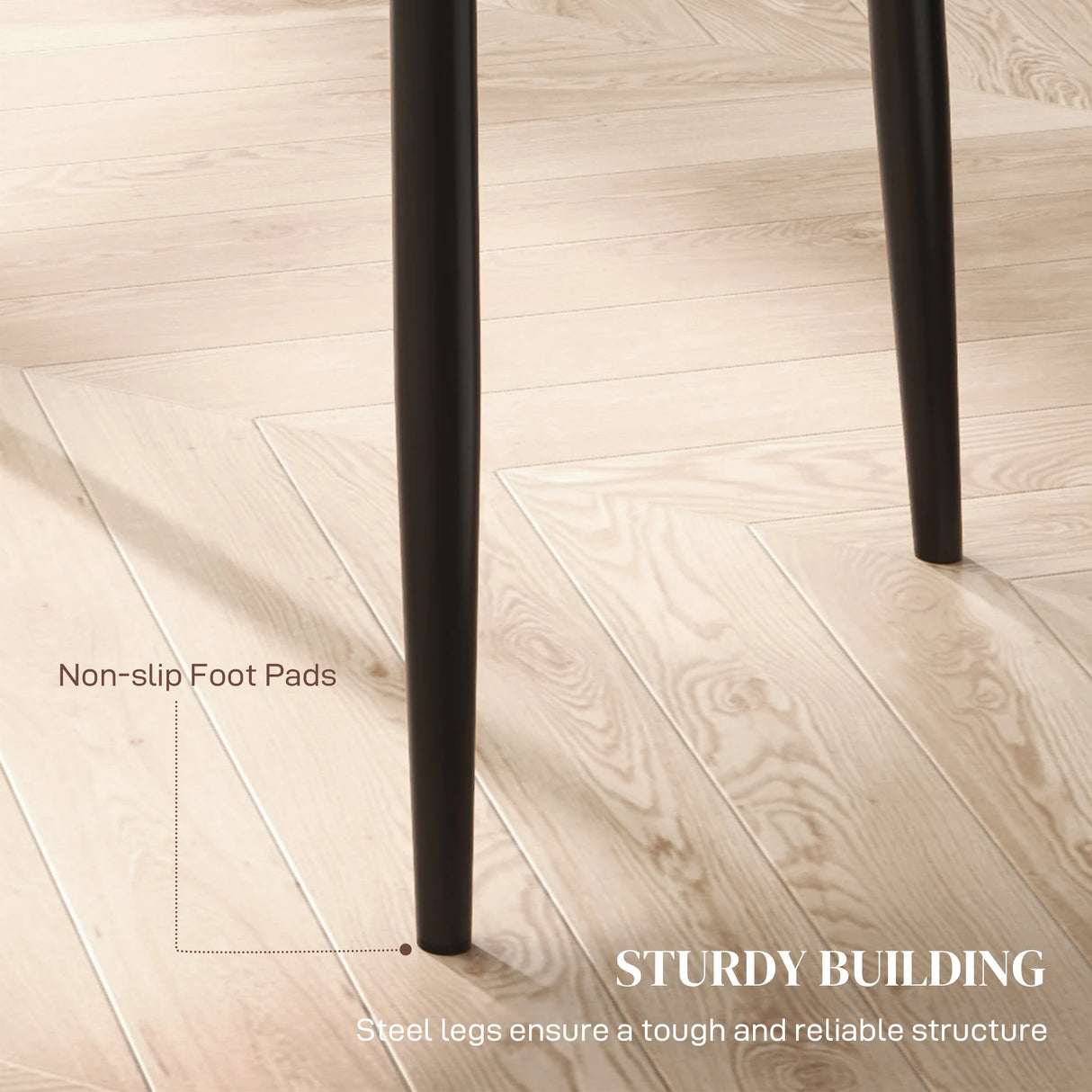 HOMCOM Set of 6 Faux Leather Dining Chairs - Black