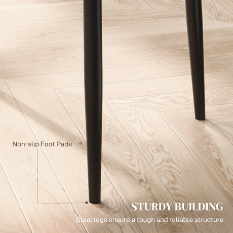 HOMCOM Set of 6 Faux Leather Dining Chairs - Black