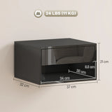 HOMCOM Floating Bedside Tables Set of 2, Wall Mounted Nightstand, High Gloss Black