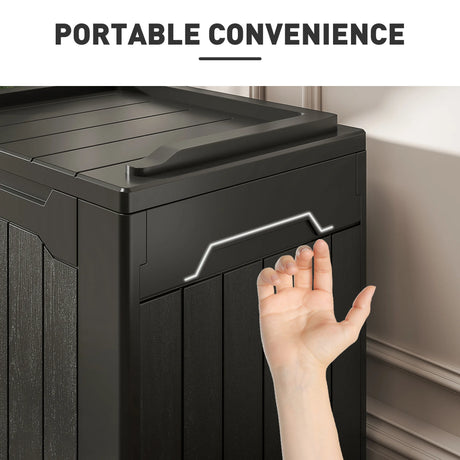 HOMCOM 107 L Plastic Storage Chest with Lid - Charcoal Grey