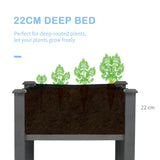 Outsunny Raised Bed for Garden, Wooden Elevated Planter Box with Bed Liner, for Flower Vegetable Herb, Dark Grey
