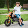 AIYAPLAY 12V Kids Electric Motorbike, Kids Electric Ride on motorcycle w/ Twist Grip Throttle, Training Wheels, Orange