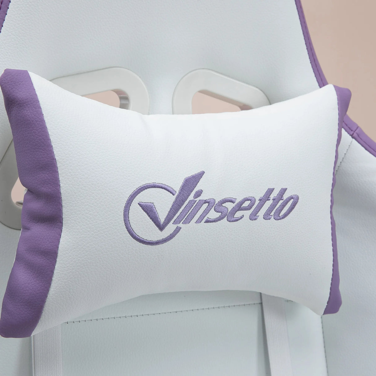 Vinsetto Computer Gaming Chair, PU Leather Office Desk Chair with Footrest, Swivel Wheels, 135 Reclining Back, Lumbar Support, Headrest for Home, White and Purple