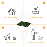 PawHut Indoor Pet Dog Toilet Mat Potty Tray Training Grass Restroom with Tray and Loo Pad