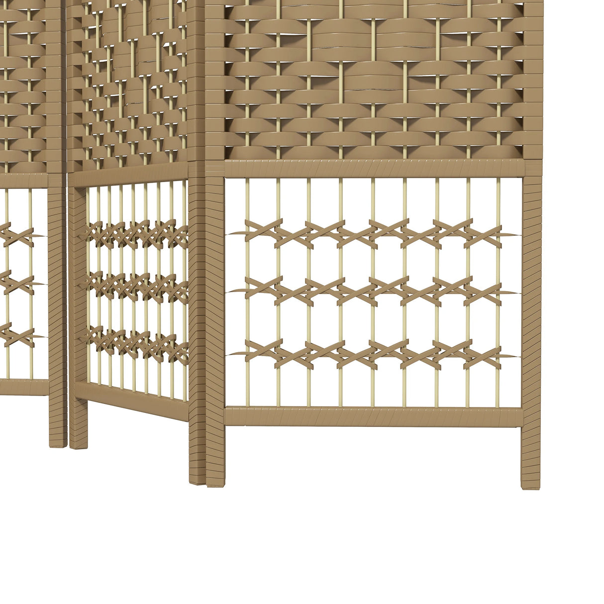 HOMCOM 3 Panel Folding Room Divider, Privacy Screen, Freestanding Paravent Partition Separator Natural Wood