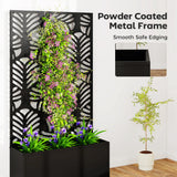 Outsunny Metal Garden Bed for Garden with Trellis, Wall Mounted or Freestanding Raised Planter with Privacy Screen