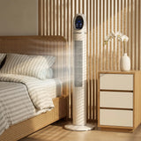 HOMCOM Tower Fan for Bedroom, Standing Floor Fan with Oscillating, 3 Modes, 3 Speeds, 24 Hour Timer, White