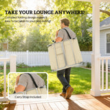 Outsunny 5-Position Adjustable Sun Loungers Set of 2 with Reading Hole and Side Pocket, Beige