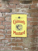 Metal Advertising Wall Sign - Colemans Mustard Yellow