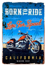 Metal Retro Wall Sign - Born To Ride