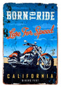 Metal Retro Wall Sign - Born To Ride