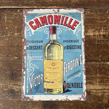 Vintage Metal Sign - Retro Advertising, Camomile Liqueur