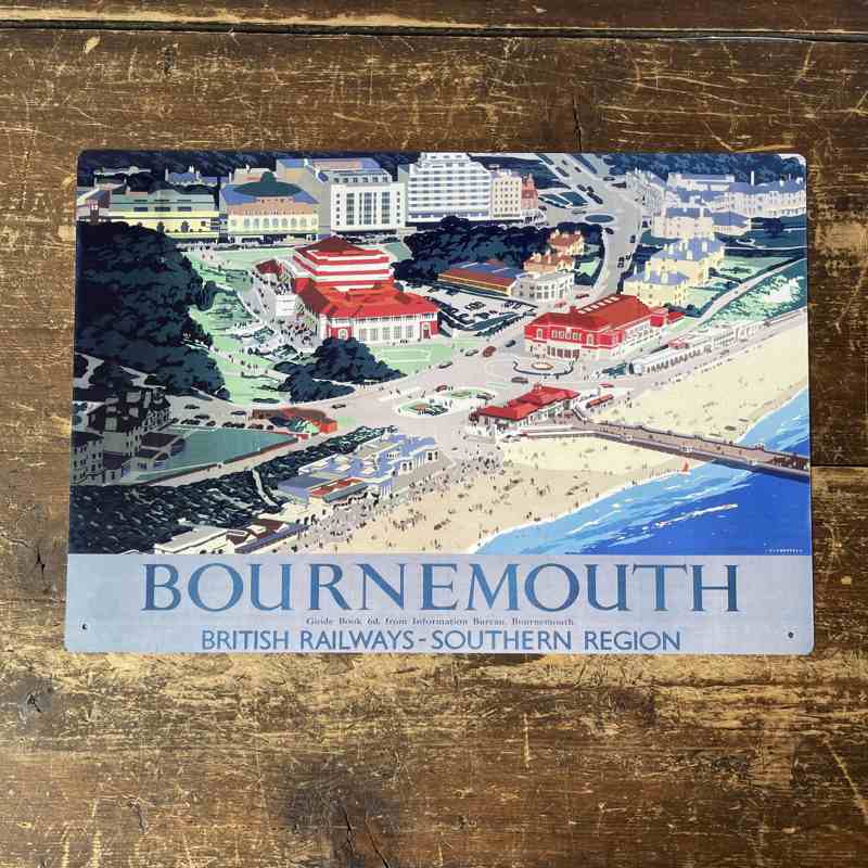 Vintage Metal Sign - British Railways Retro Advertising, Bournemouth