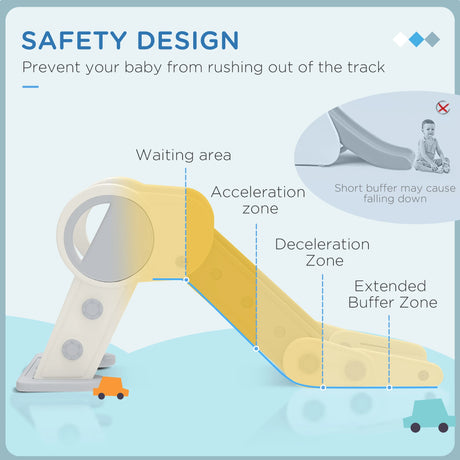 AIYAPLAY Foldable Kids Slide, Freestanding Baby Slide, for Ages 1.5-3 Years, Grey & Beige