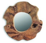 TEAK TREE SLICE WALL MIRROR MEDIUM