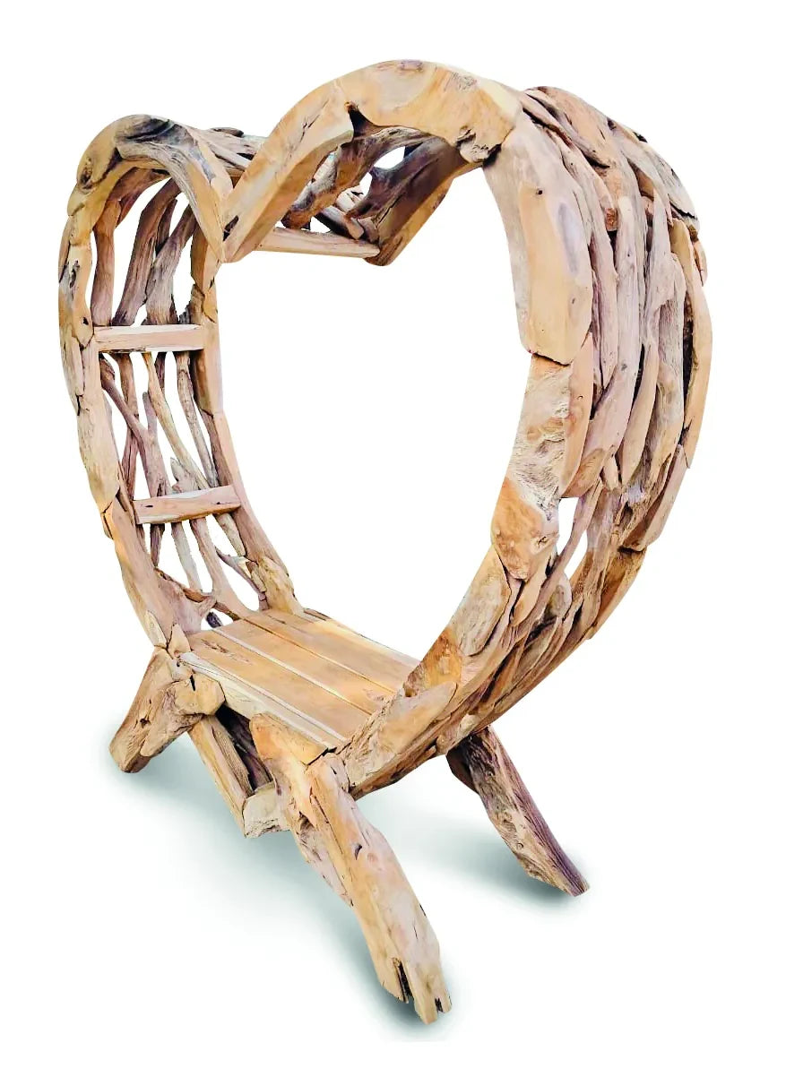 TEAK DRIFTWOOD LOVE BENCH 180CM